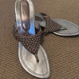 Silver Embellished Sandals